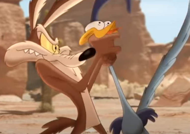 Plantilla de meme Wile E. Coyote Choking The Road Runner