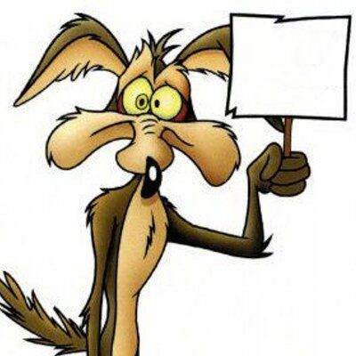 Template meme Wile E. Coyote with sign