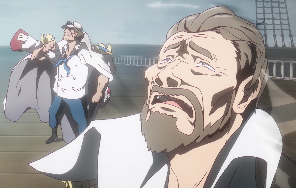Template meme Williem Dafoe as One Piece Marine