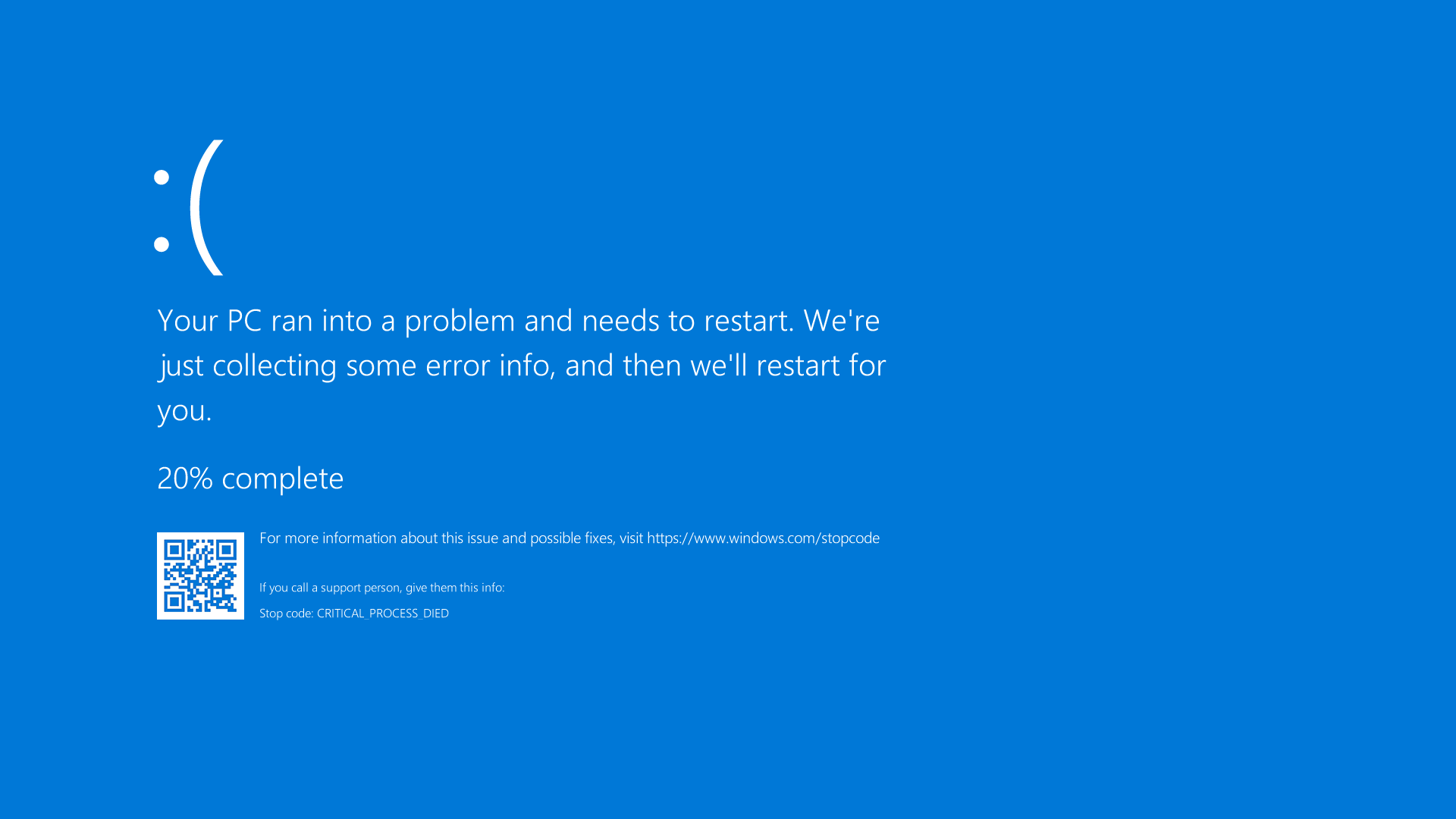Plantilla de meme Windows 10 Blue Screen of Death
