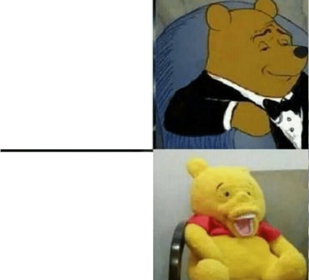 Template meme Winnie the pooh rich to poor