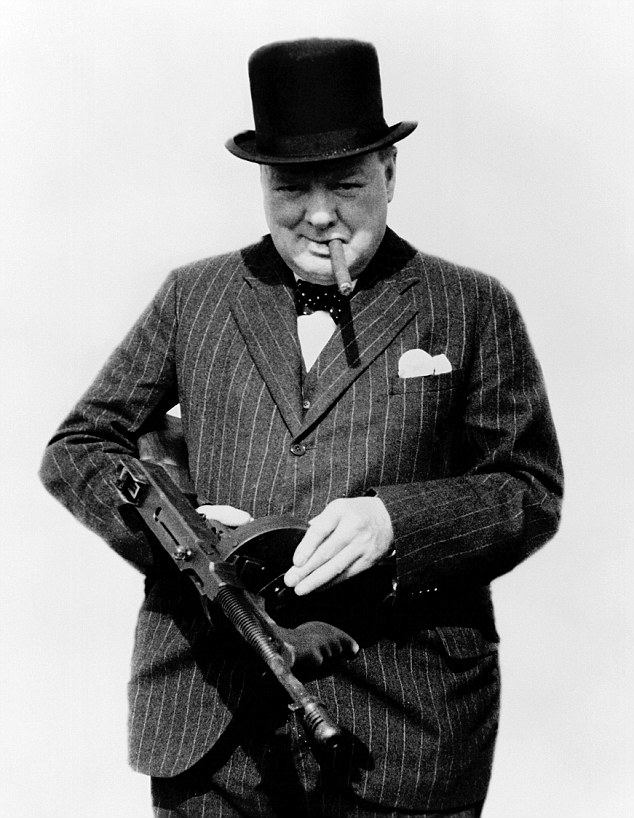 Template meme Winston Churchill Tommy Gun