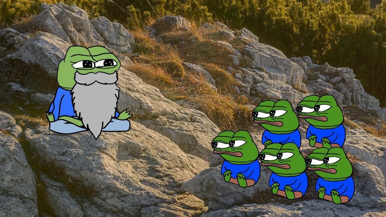 Plantilla de meme Wise Ol' Pepe