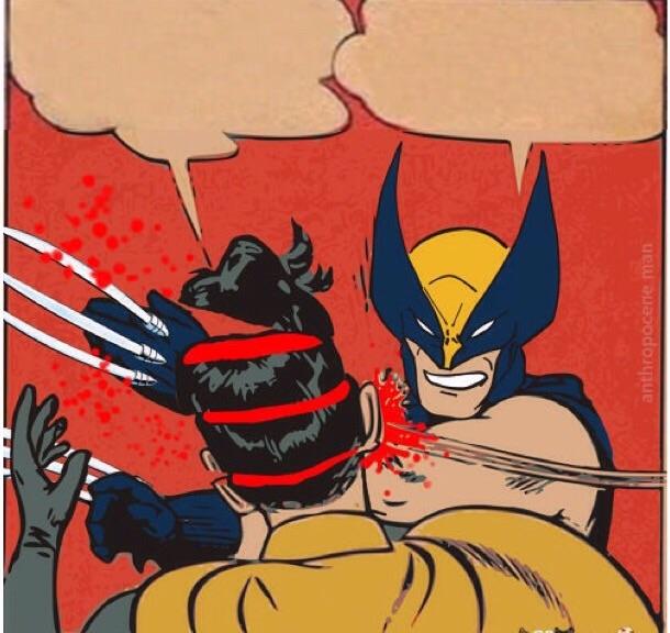 Plantilla de meme Wolverines kills robin