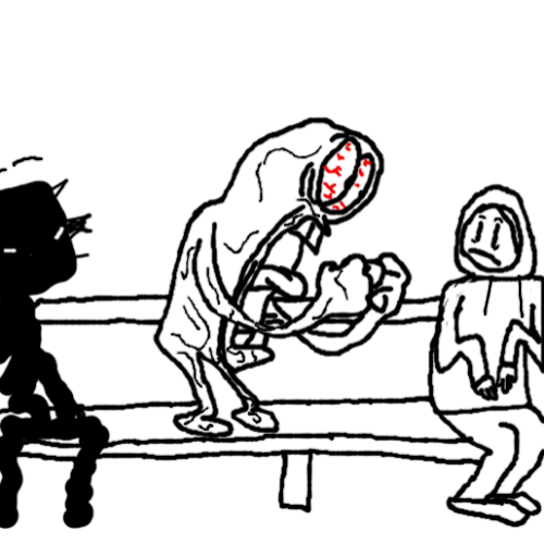 Template meme Wretch Screaming at Partypooper while Bacteria Watches