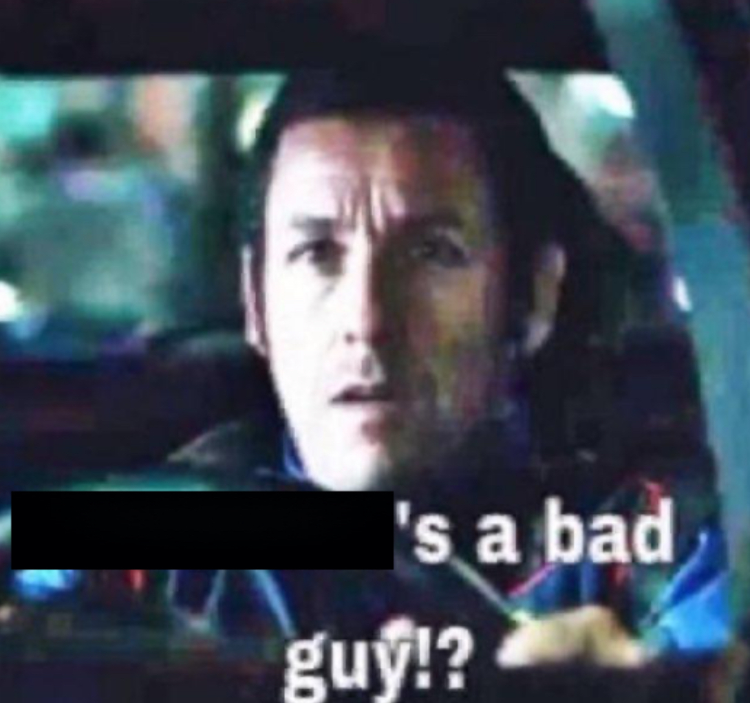 Plantilla de meme X is a bad guy!?