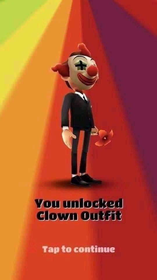 Template meme You unlocked Clown outfit