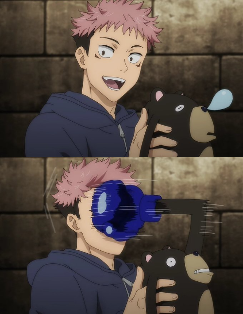 Plantilla de meme Yuji gets punched by doll