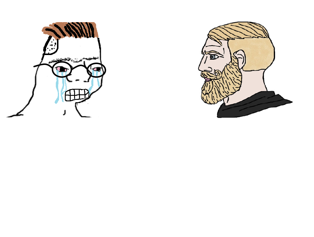Plantilla de meme zoomer vs chad